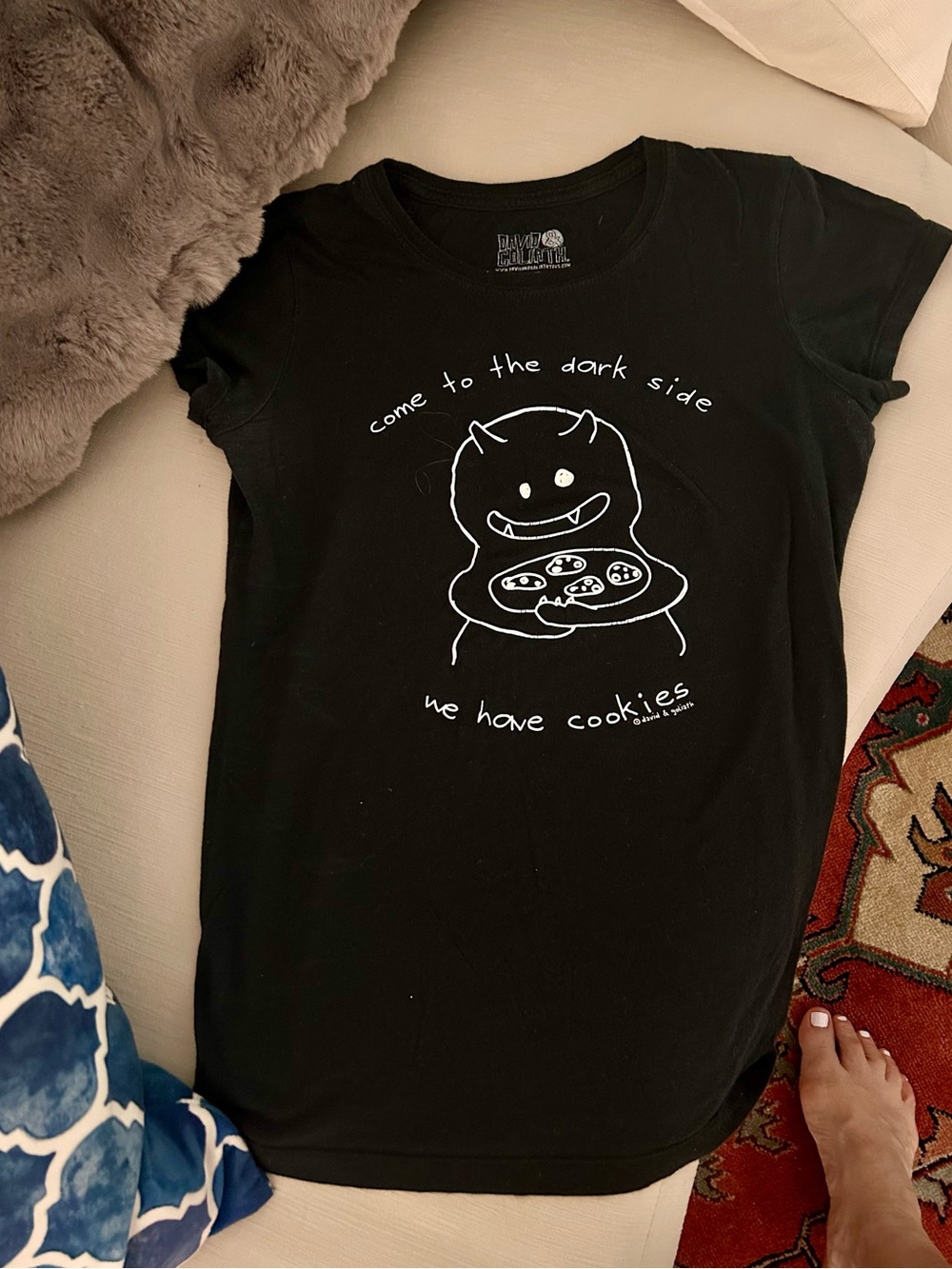 David and Goliath Fun Tee - Come to the Dark Side We Have Cookies